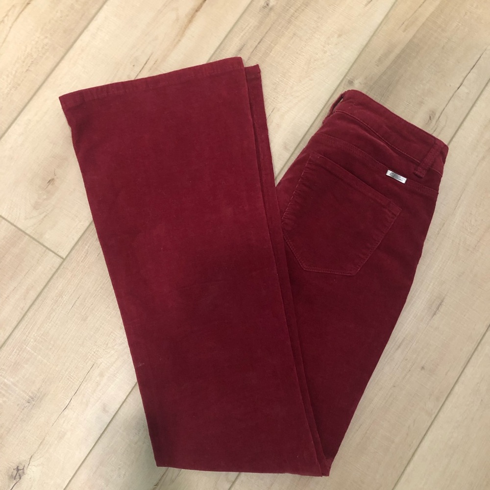 NWOT Deep Red Kancan flare corduroy pants 7/27